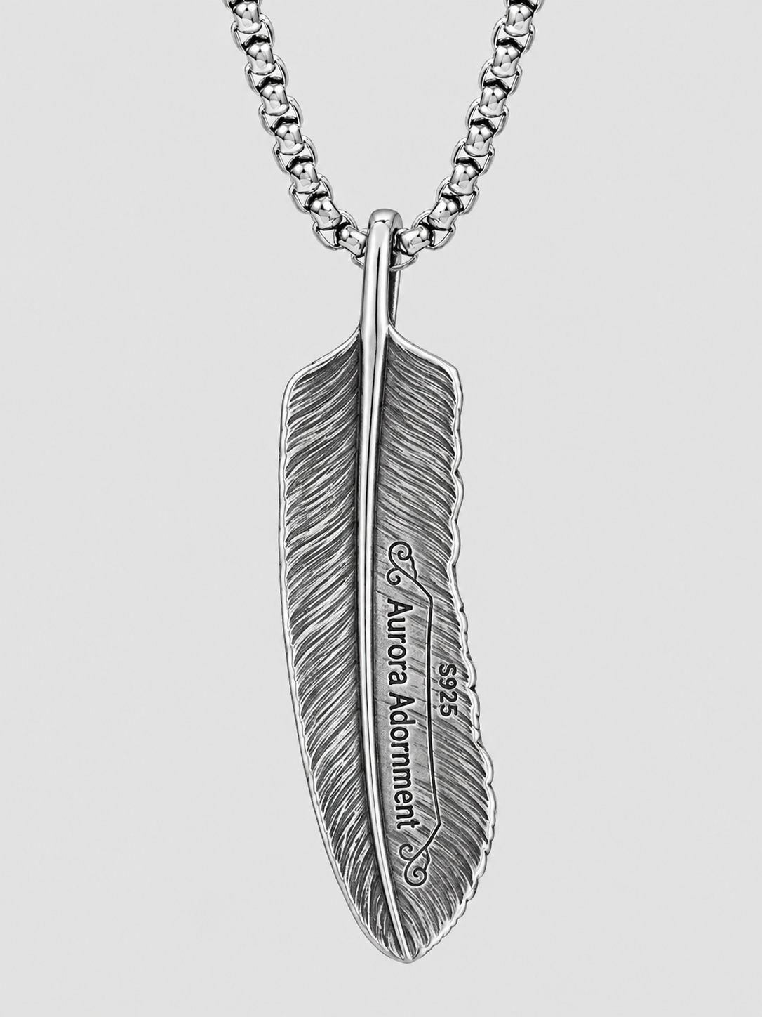 Iris Wing Feather Pendant Necklace