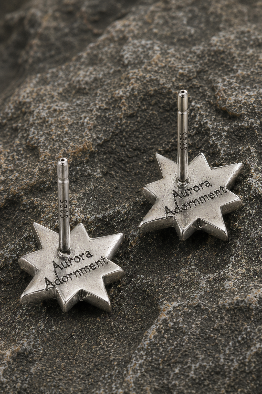 North Star Green Gemstone Sterling Silver Stud Earrings