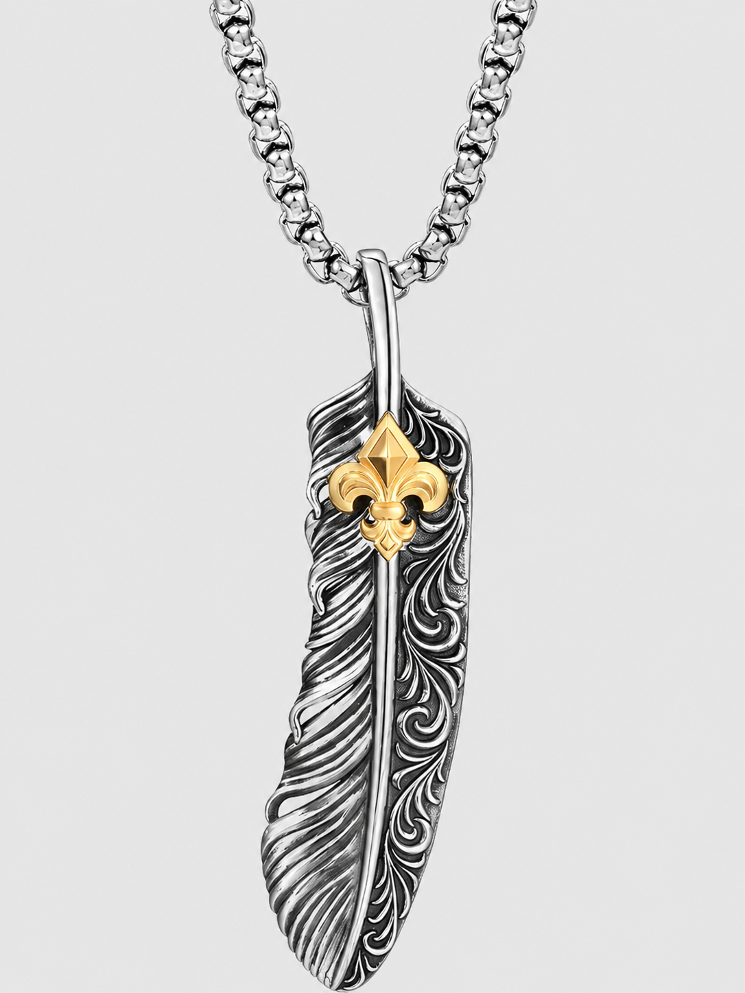 Iris Wing Feather Pendant Necklace