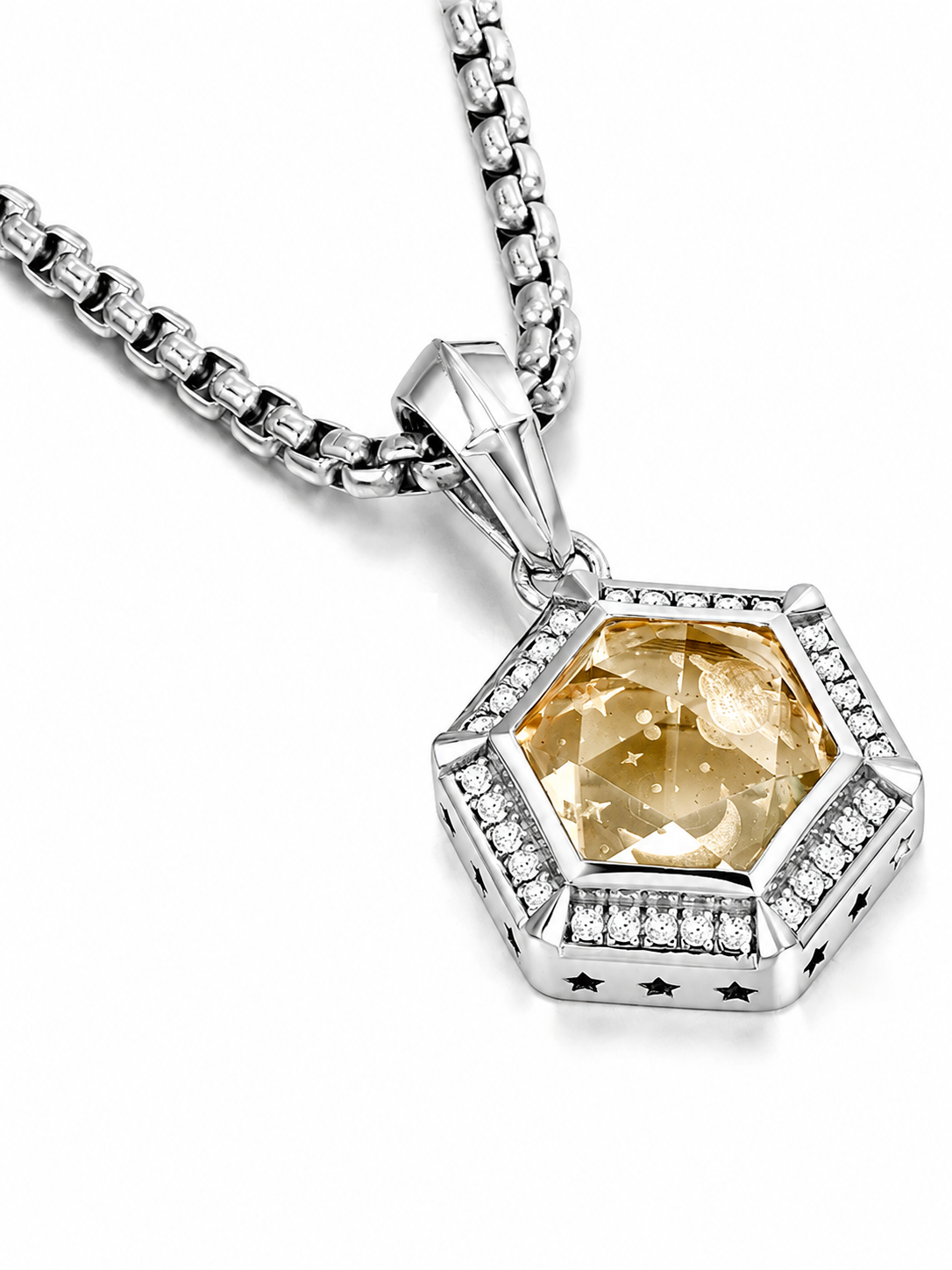 Moonlit Guide Citrine Pendant Necklace