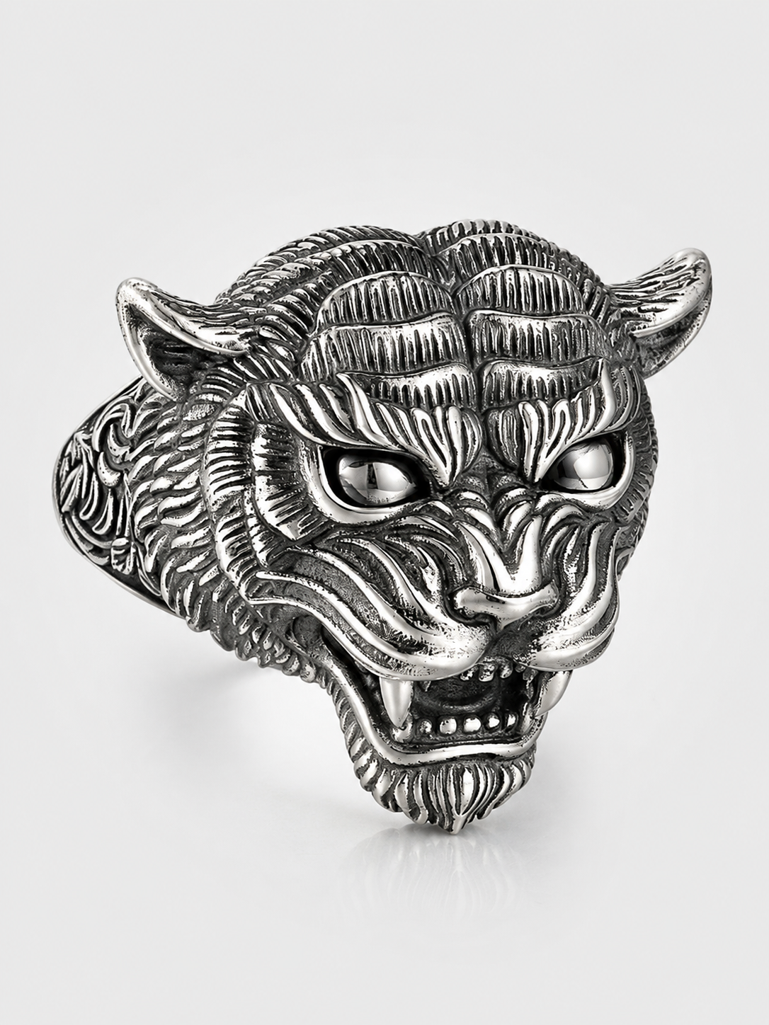 Tiger King Sterling Silver Ring